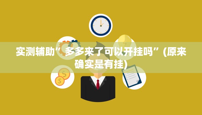 实测辅助”多多来了可以开挂吗”(原来确实是有挂)