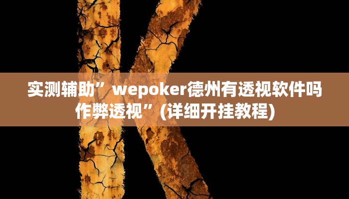 实测辅助”wepoker德州有透视软件吗作弊透视”(详细开挂教程)