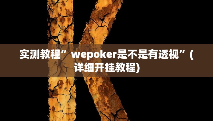 实测辅助”WePoker德州开挂神器软件下载”(详细开挂教程)