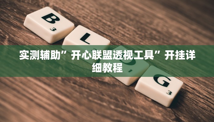 实测辅助”开心联盟透视工具”开挂详细教程