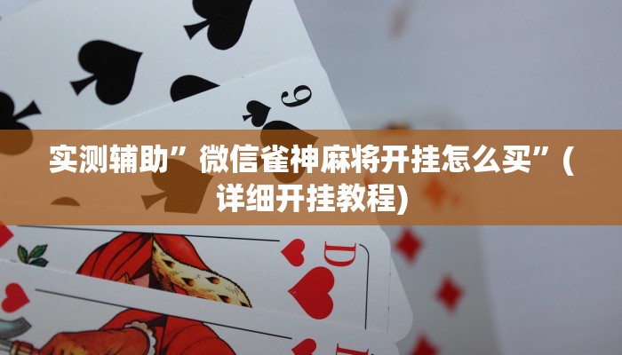 实测辅助”微信雀神麻将开挂怎么买”(详细开挂教程)