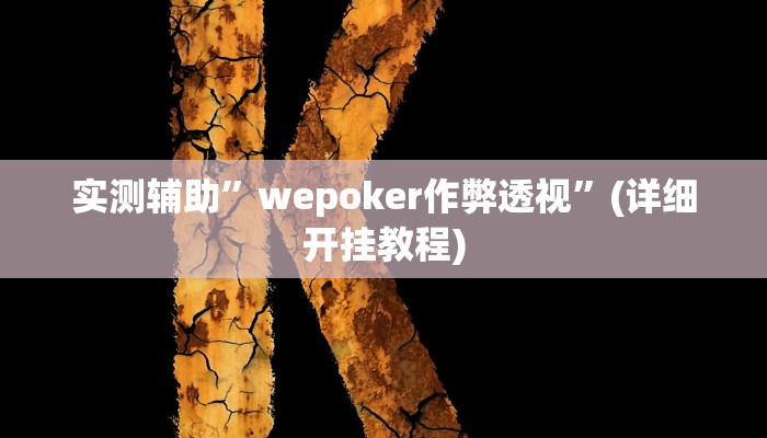 实测辅助”wepoker作弊透视”(详细开挂教程)