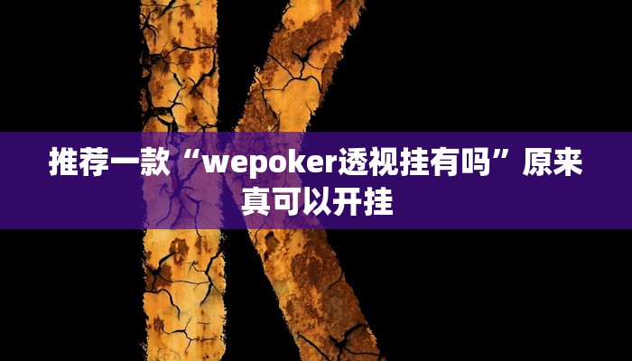 推荐一款“wepoker透视挂有吗”原来真可以开挂