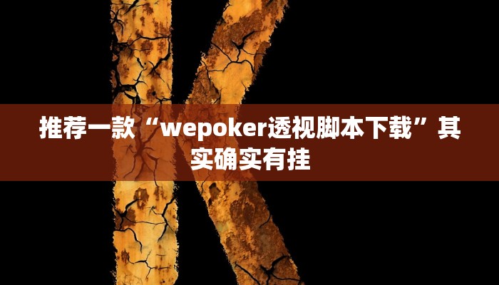 推荐一款“wepoker透视脚本下载”其实确实有挂