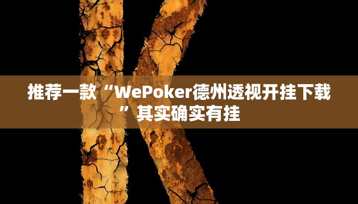 推荐一款“WePoker德州透视开挂下载”其实确实有挂