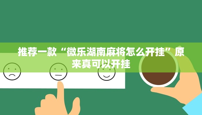 推荐一款“微乐湖南麻将怎么开挂”原来真可以开挂