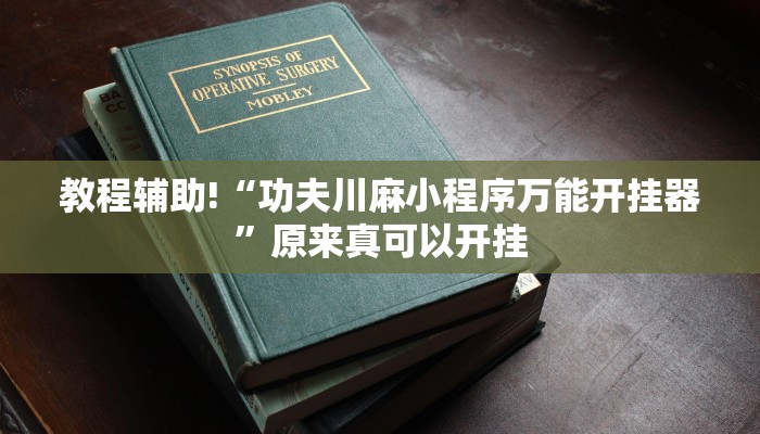 教程辅助!“功夫川麻小程序万能开挂器”原来真可以开挂