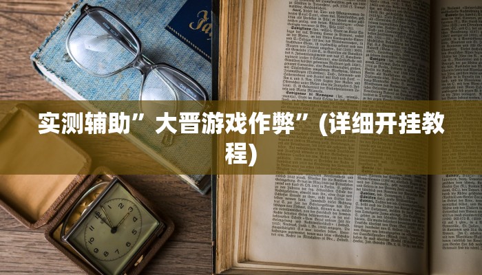 实测辅助”大晋游戏作弊”(详细开挂教程)