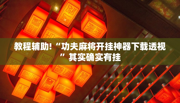 教程辅助!“功夫麻将开挂神器下载透视”其实确实有挂