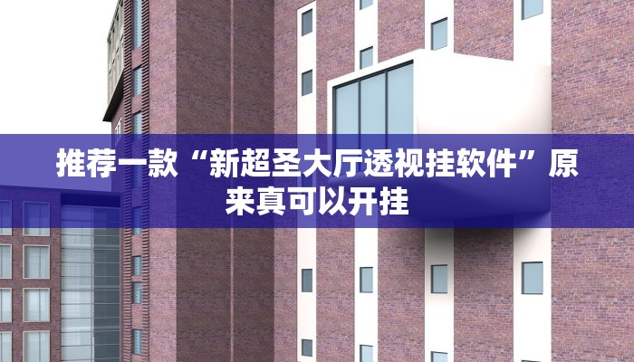 推荐一款“新超圣大厅透视挂软件”原来真可以开挂