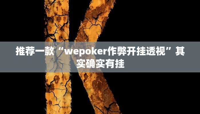 推荐一款“wepoker作弊开挂透视”其实确实有挂