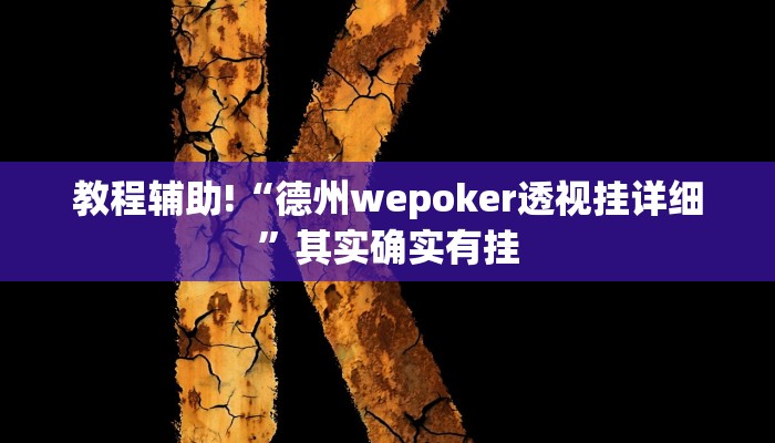 教程辅助!“德州wepoker透视挂详细”其实确实有挂