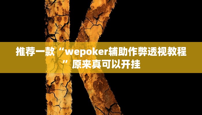 推荐一款“wepoker辅助作弊透视教程”原来真可以开挂