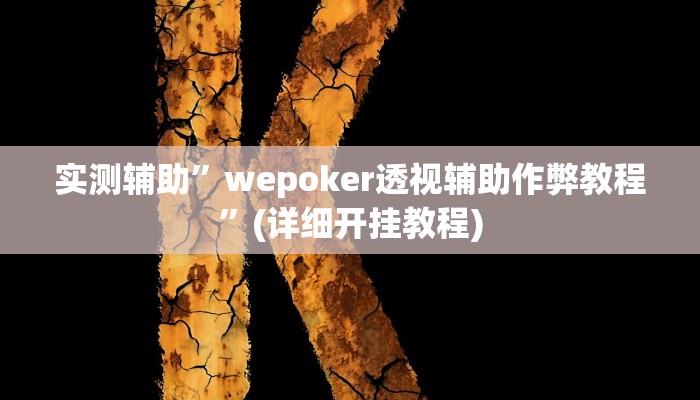 实测辅助”wepoker透视辅助作弊教程”(详细开挂教程)