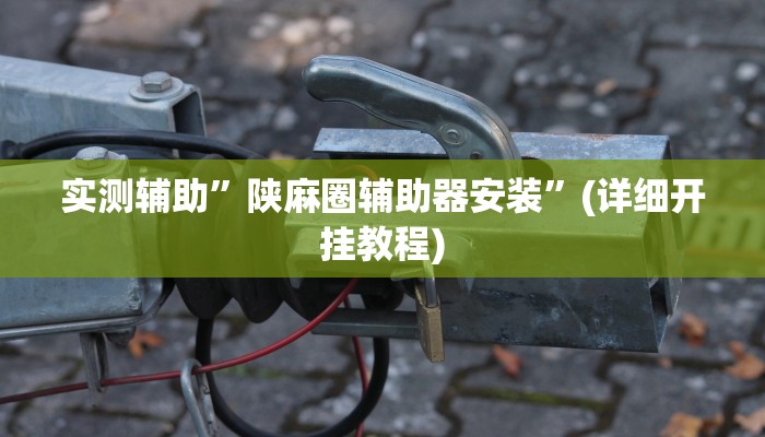 实测辅助”陕麻圈辅助器安装”(详细开挂教程)
