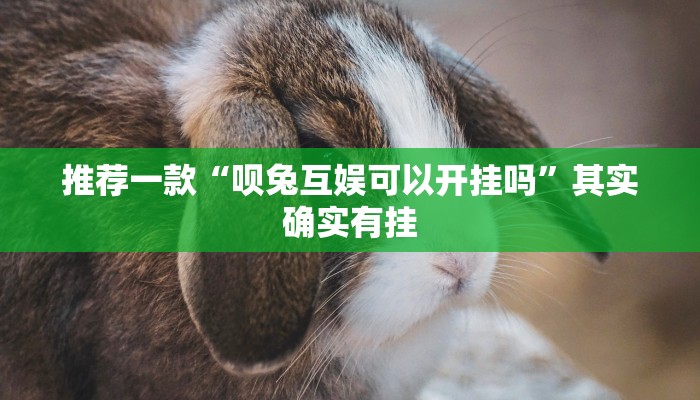 推荐一款“呗兔互娱可以开挂吗”其实确实有挂