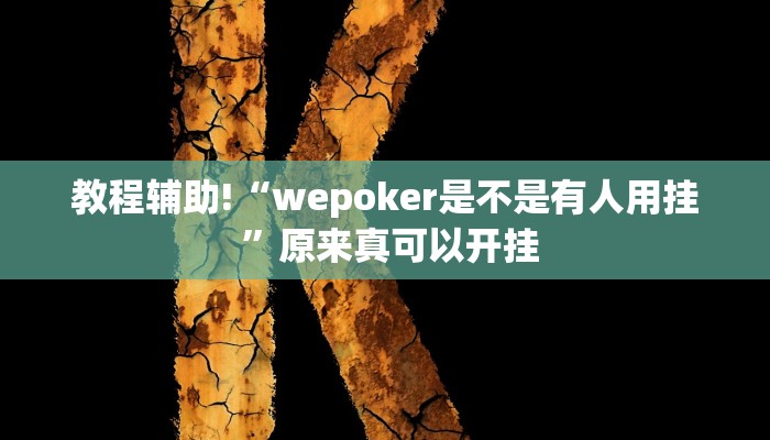 教程辅助!“wepoker是不是有人用挂 ”原来真可以开挂