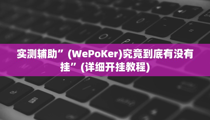 实测辅助”(WePoKer)究竟到底有没有挂”(详细开挂教程)