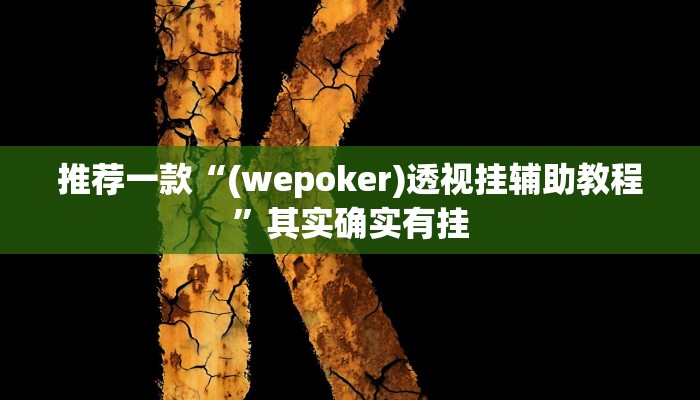 推荐一款“(wepoker)透视挂辅助教程”其实确实有挂