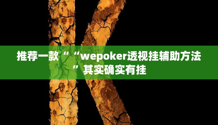 推荐一款““wepoker透视挂辅助方法”其实确实有挂