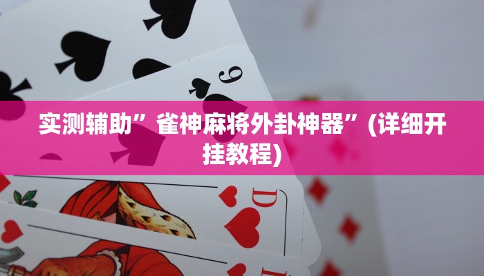 实测辅助”雀神麻将外卦神器”(详细开挂教程)