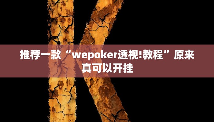 推荐一款“wepoker透视!教程”原来真可以开挂