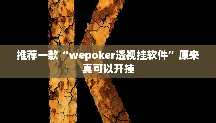 推荐一款“wepoker透视挂软件”原来真可以开挂