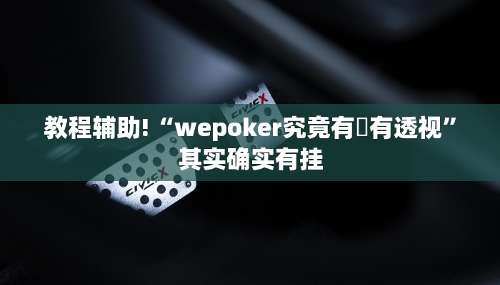 教程辅助!“wepoker究竟有沒有透视”其实确实有挂