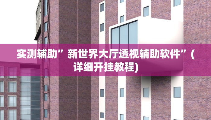 实测辅助”新世界大厅透视辅助软件”(详细开挂教程)