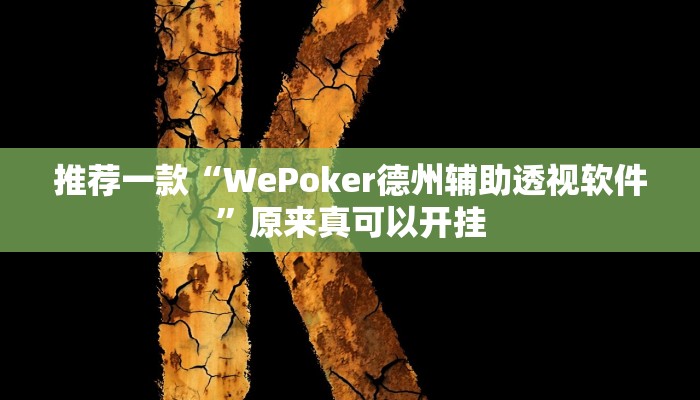推荐一款“WePoker德州辅助透视软件”原来真可以开挂