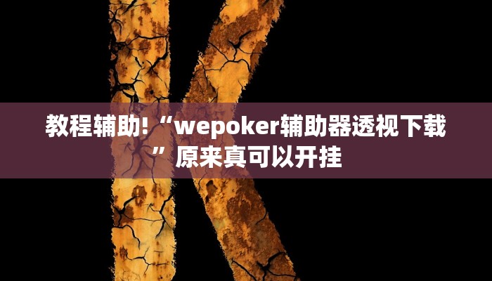 教程辅助!“wepoker辅助器透视下载”原来真可以开挂