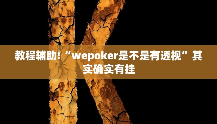 教程辅助!“wepoker是不是有透视”其实确实有挂