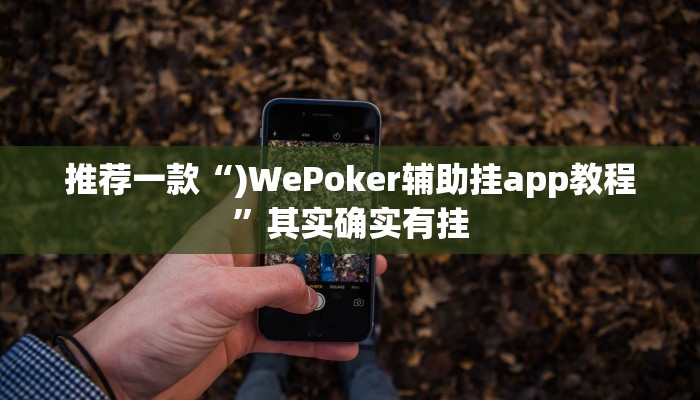 推荐一款“)WePoker辅助挂app教程”其实确实有挂