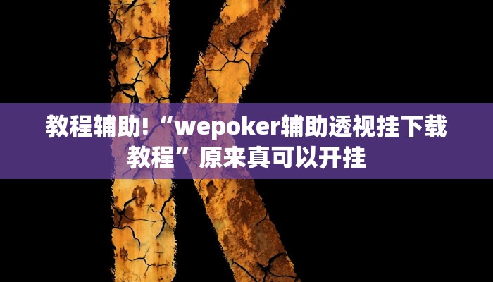 教程辅助!“wepoker辅助透视挂下载教程”原来真可以开挂