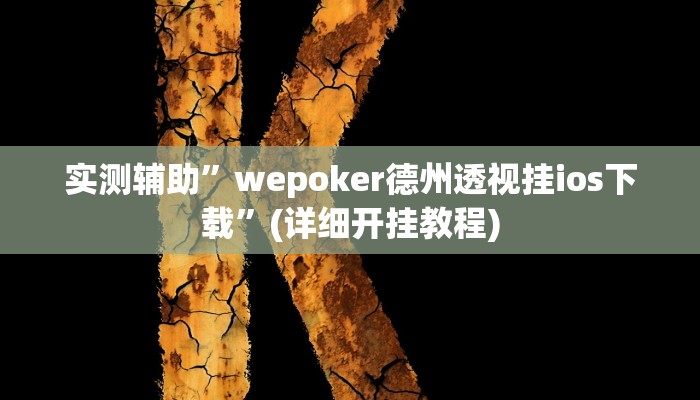 实测辅助”wepoker德州透视挂ios下载”(详细开挂教程)