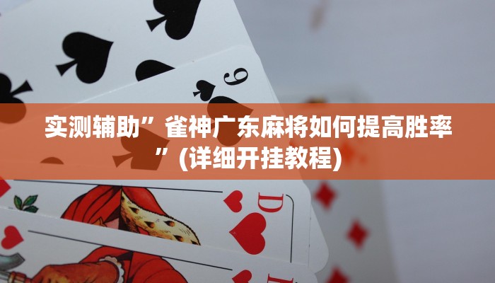 实测辅助”雀神广东麻将如何提高胜率”(详细开挂教程)