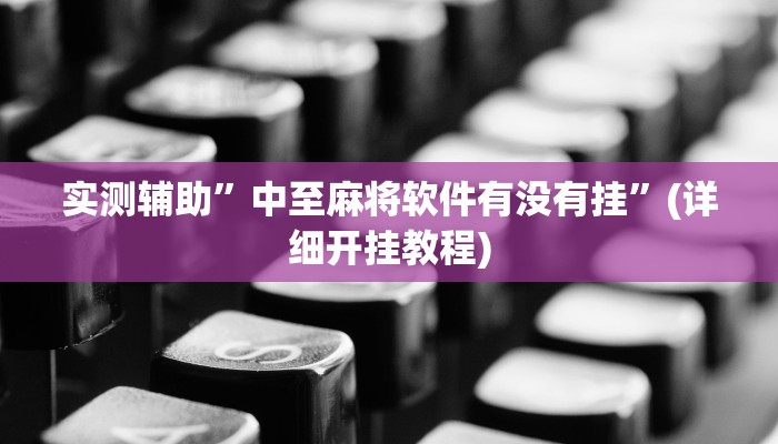 实测辅助”中至麻将软件有没有挂”(详细开挂教程)
