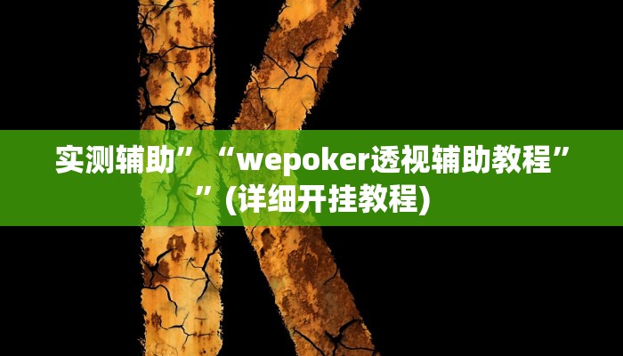 实测辅助”“wepoker透视辅助教程””(详细开挂教程)