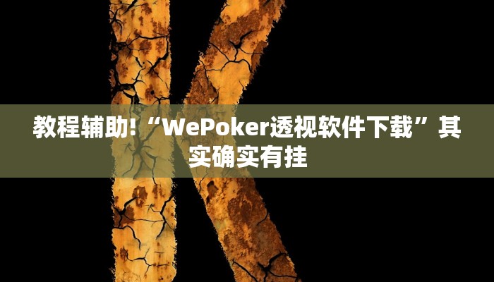 教程辅助!“WePoker透视软件下载”其实确实有挂