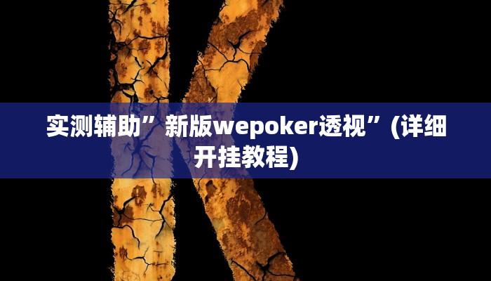 实测辅助”新版wepoker透视”(详细开挂教程)