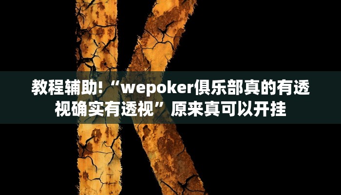 教程辅助!“wepoker俱乐部真的有透视确实有透视”原来真可以开挂