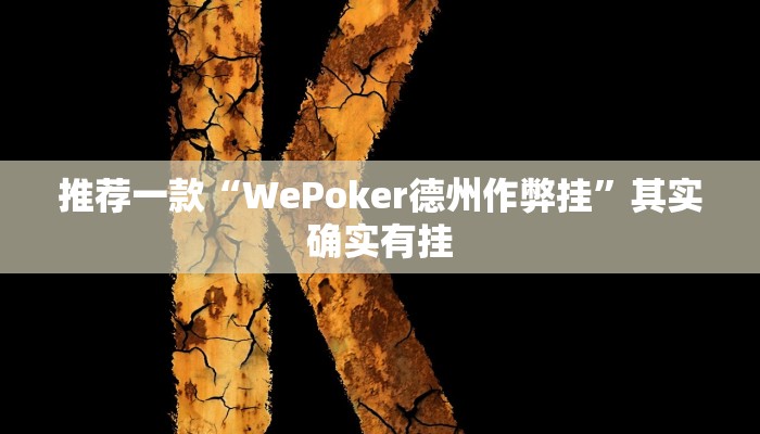 推荐一款“WePoker德州作弊挂”其实确实有挂