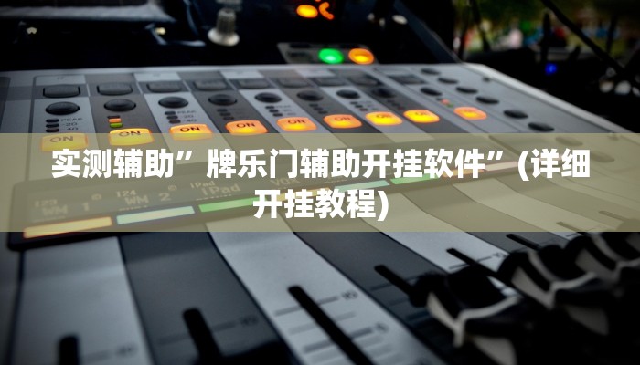 实测辅助”牌乐门辅助开挂软件”(详细开挂教程)