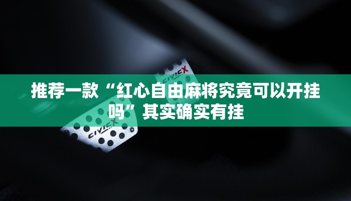 推荐一款“红心自由麻将究竟可以开挂吗”其实确实有挂