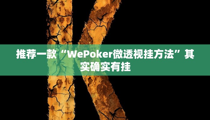 推荐一款“WePoker微透视挂方法”其实确实有挂