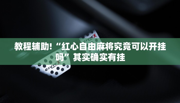 教程辅助!“渝州麻将真的可以开挂吗”原来真可以开挂