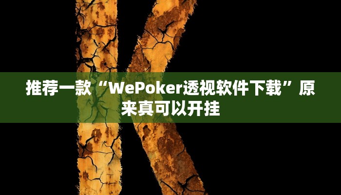 推荐一款“WePoker透视软件下载”原来真可以开挂