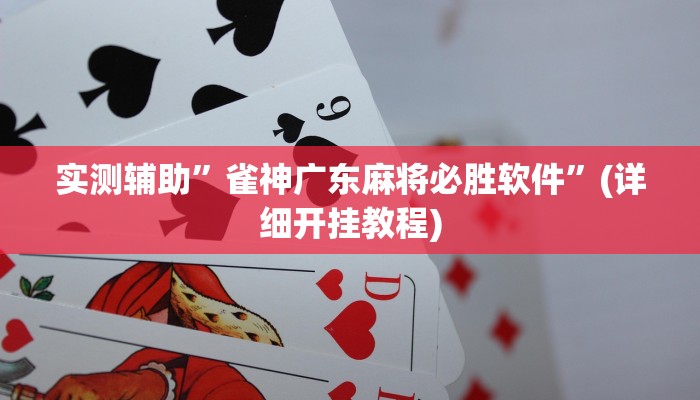 实测辅助”雀神广东麻将必胜软件”(详细开挂教程)