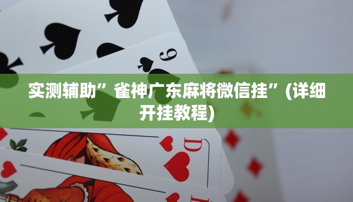 实测辅助”雀神广东麻将微信挂”(详细开挂教程)
