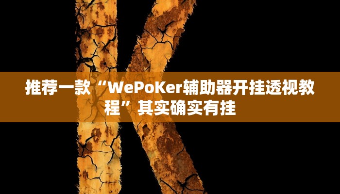 推荐一款“WePoKer辅助器开挂透视教程”其实确实有挂